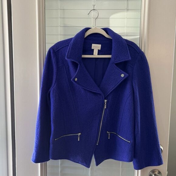 Chico's Jackets & Blazers - Chico’s Women’s Motor Jacket XL  Wool Sz 3